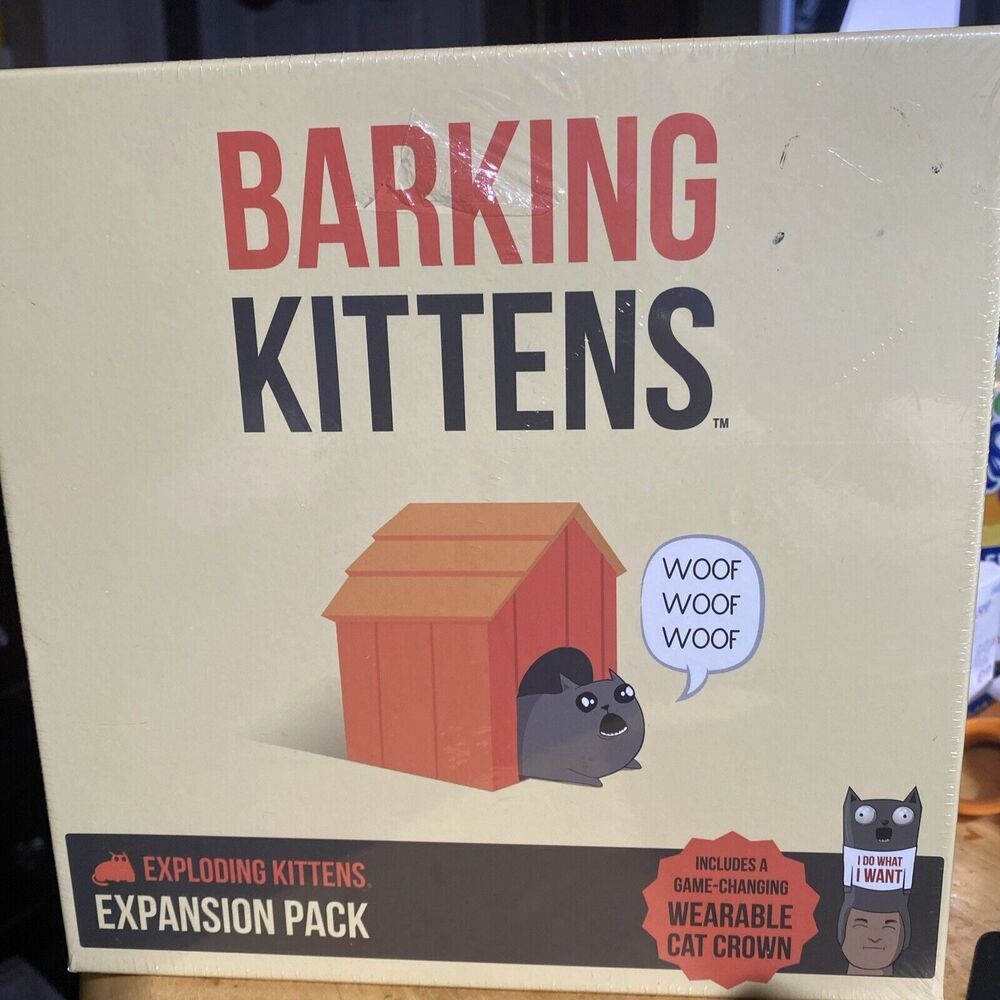 Barking Kittens, Exploding Kittens Expansion Pack. Brand New Torn Cellophane
